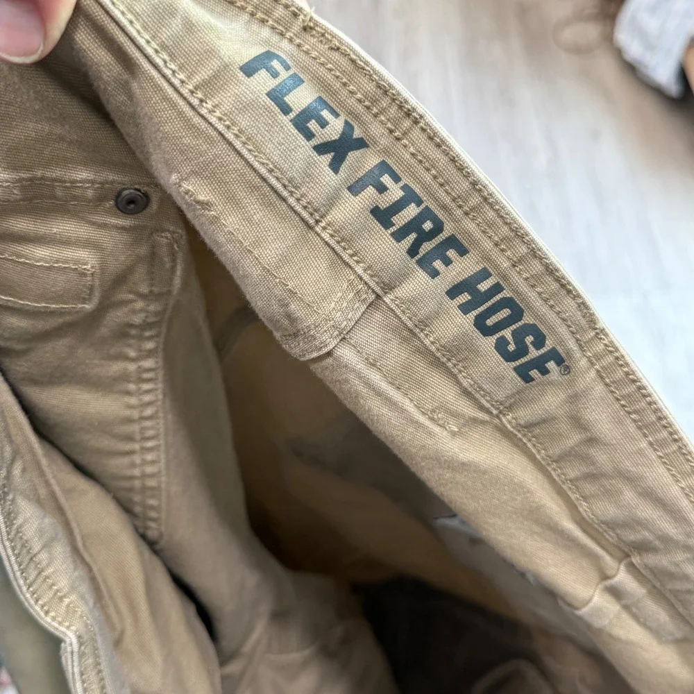 Duluth Trading Co Flex Fire Hose Cargo Pants Mens 46x30 Relaxed Fit Desert Khaki